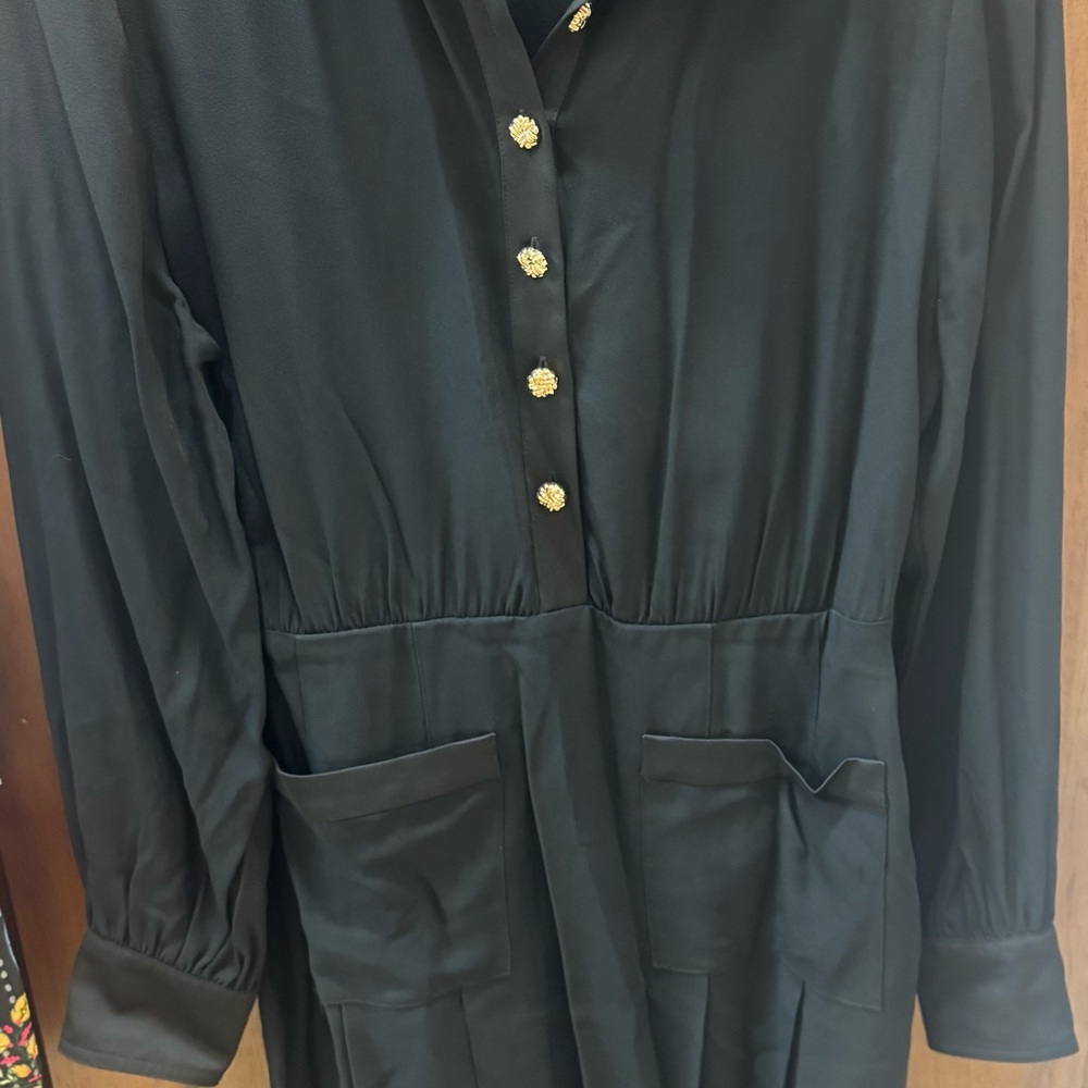 J. Crew Black dress with embellished buttons